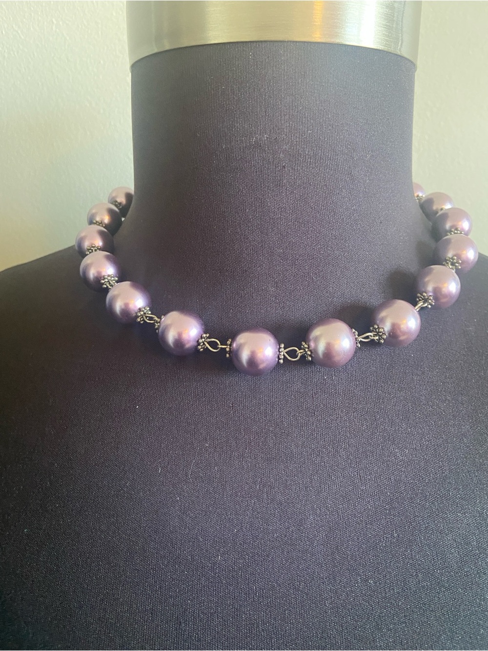Elegant Lavender Pearl Bead Necklace
